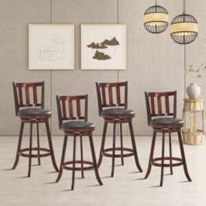 Kursi Bar Jati Swivel Bulat