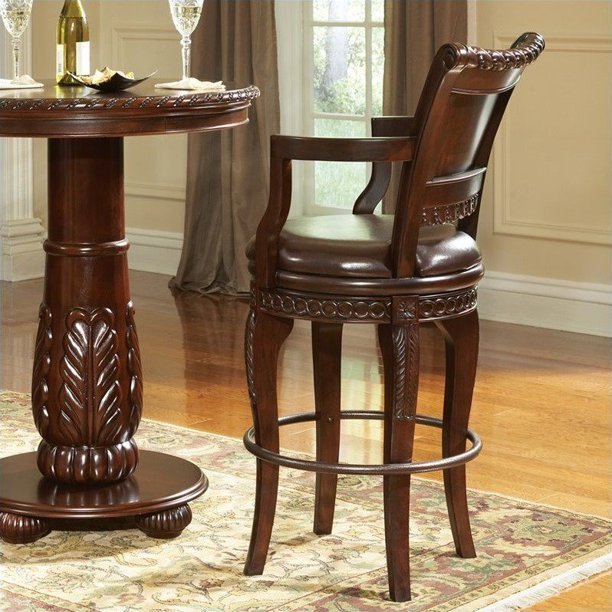 Kursi Bar Kayu Minimalis Swivel 2 Kursi Bar Kayu Minimalis Swivel - Gambar 2