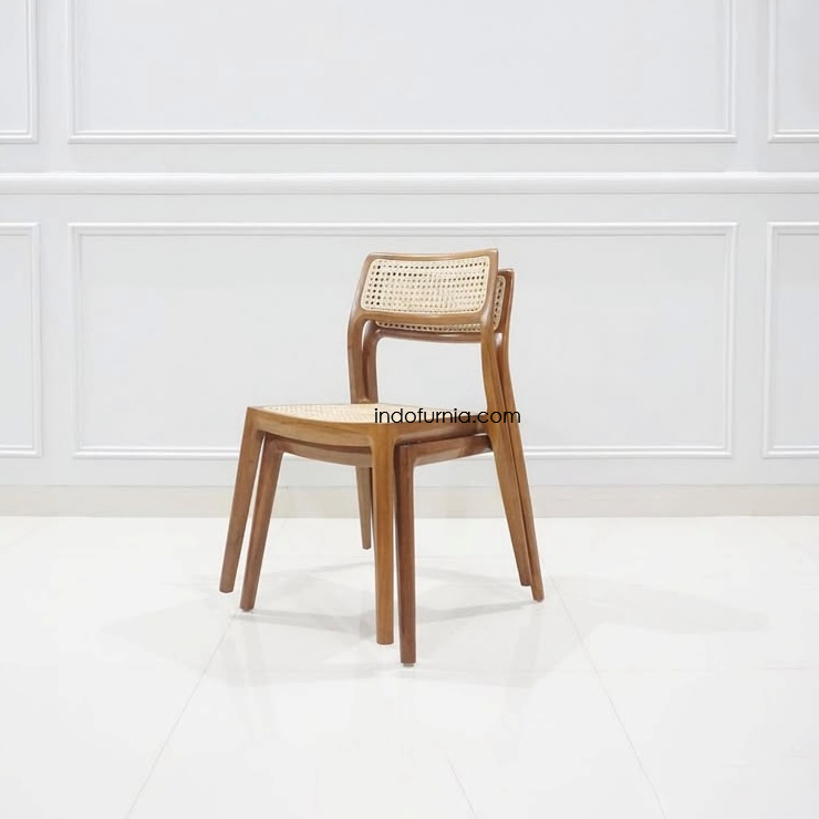Kursi Cafe Kayu Rotan Minimalis Elbondi 1 Kursi Cafe Kayu Rotan Minimalis Elbondi