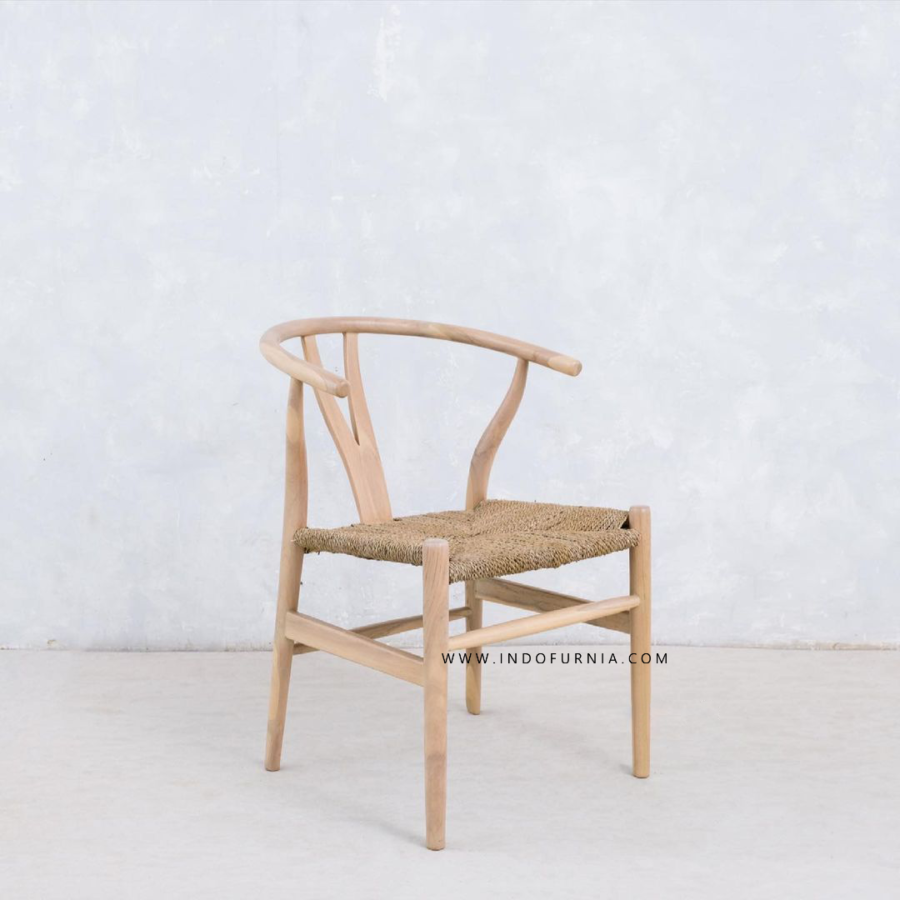 Kursi Cafe Wishbone Natural Kayu Jati 1 Kursi Cafe Wishbone Natural Kayu Jati