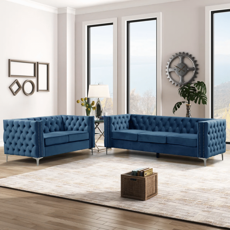 Kursi Sofa Ruang Tamu Chesterfield Kaki Industrial Minimalis 1 Kursi Sofa Ruang Tamu Chesterfield Kaki Industrial Minimalis