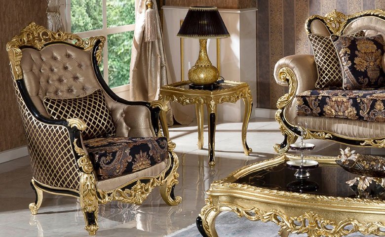 Kursi Tamu Mewah Modern Fenomen Hitam 2 Kursi Tamu Mewah Modern Fenomen Hitam - Gambar 2