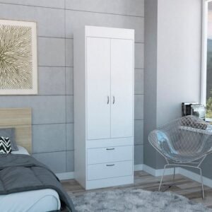 Lemari Pakaian Minimalis Warna Putih Caw