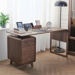 Meja Kantor Minimalis Kayu Retro Berlaci Shindy