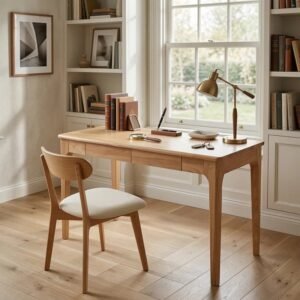 Meja Kerja Kayu Scandinavian Minimalis Home Office dan Ruang Belajar