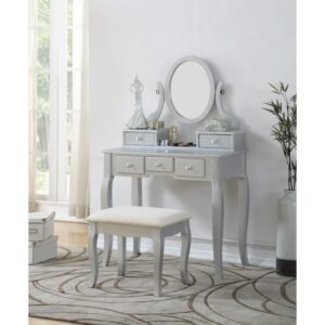 Meja Rias Jati Minimalis Modern Roundhill Kayu