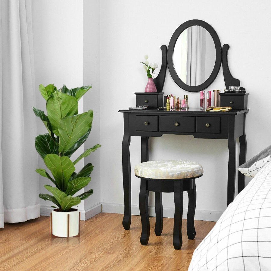 Meja Rias Klasik Modern Costway Elegan 2 Meja Rias Klasik Modern Costway Elegan - Gambar 2