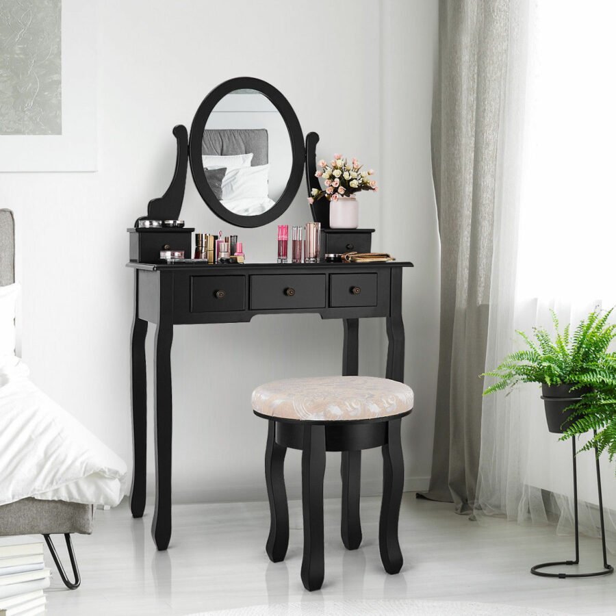 Meja Rias Klasik Modern Costway Elegan 4 Meja Rias Klasik Modern Costway Elegan - Gambar 4