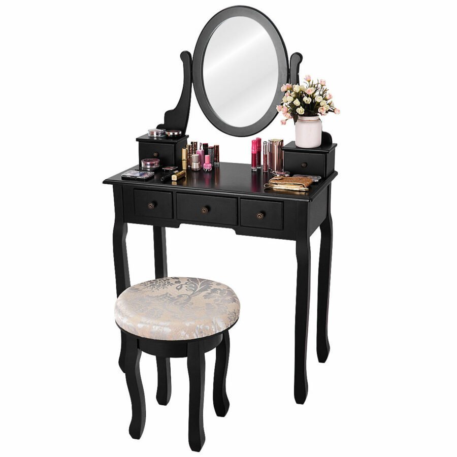 Meja Rias Klasik Modern Costway Elegan 3 Meja Rias Klasik Modern Costway Elegan - Gambar 3