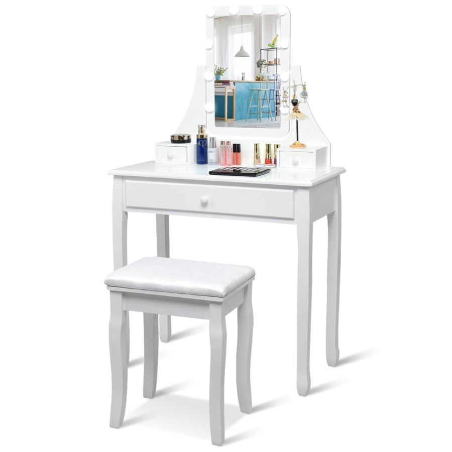 Meja Rias Salon Minimalis Bulbs Kaca 2 Meja Rias Salon Minimalis Bulbs Kaca - Gambar 2