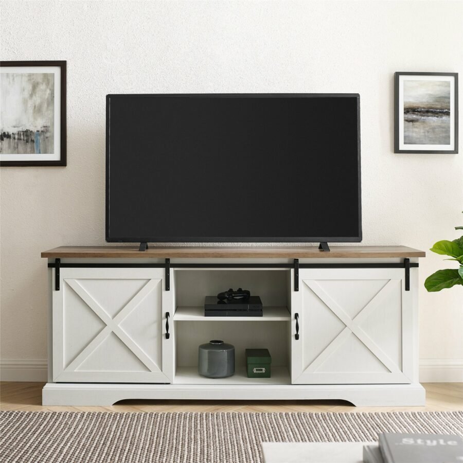 Meja TV Minimalis Kayu Barn Modern 2 Meja TV Minimalis Kayu Barn Modern - Gambar 2