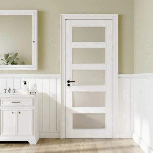 Pintu Kamar Minimalis Duco Putih 5 Kaca