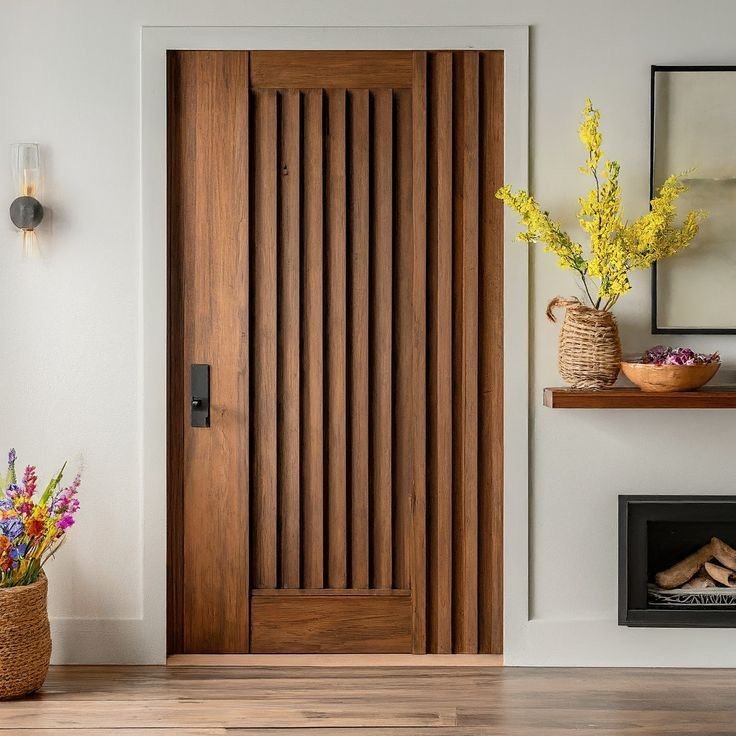 Pintu Minimalis Elegan Kayu Jati Salur Japandi Tania 1 Pintu Minimalis Elegan Kayu Jati Salur Japandi Tania
