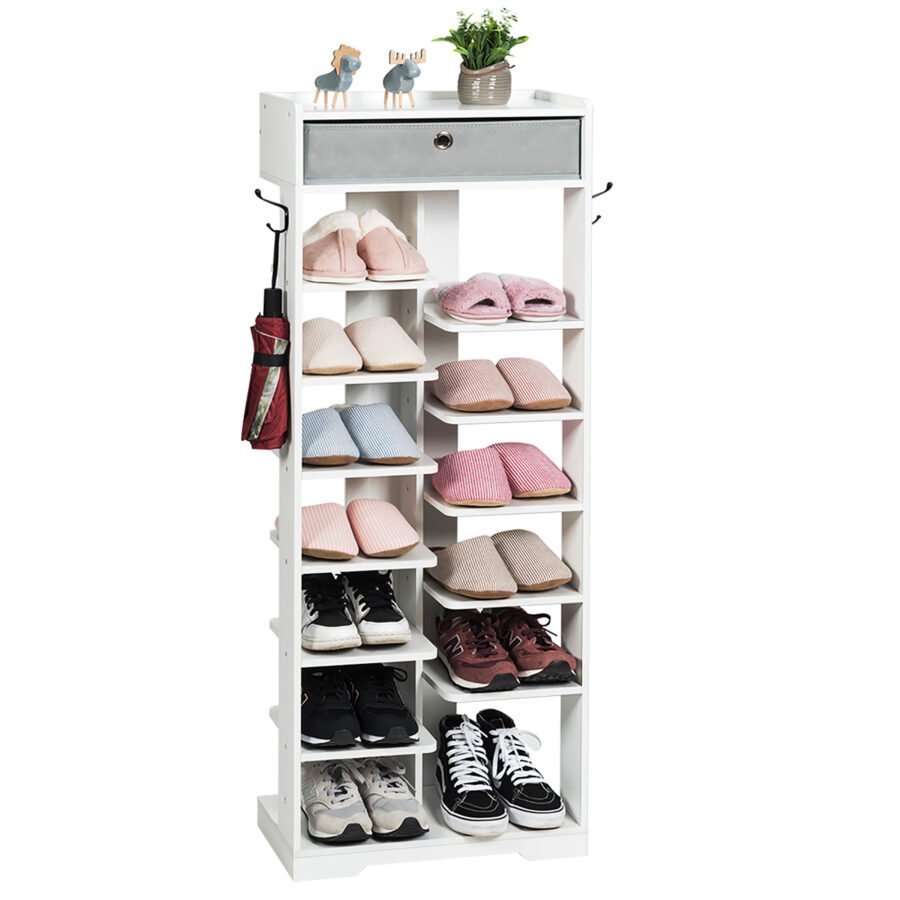 Rak Sepatu Minimalis Modern Costway Kayu 2 Rak Sepatu Minimalis Modern Costway Kayu - Gambar 2