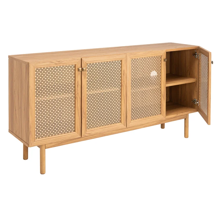 Rak TV Modern Kayu Jati Rotan 2 Rak TV Modern Kayu Jati Rotan - Gambar 2