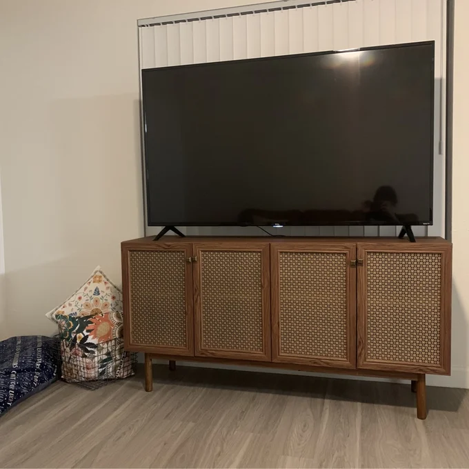 Rak TV Modern Kayu Jati Rotan 4 Rak TV Modern Kayu Jati Rotan - Gambar 4