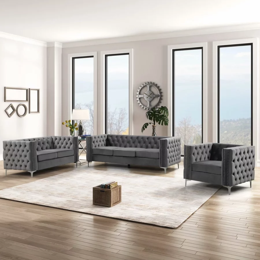 Satu Set Sofa Ruang Tamu Minimalis Chester 2 Satu Set Sofa Ruang Tamu Minimalis Chester - Gambar 2