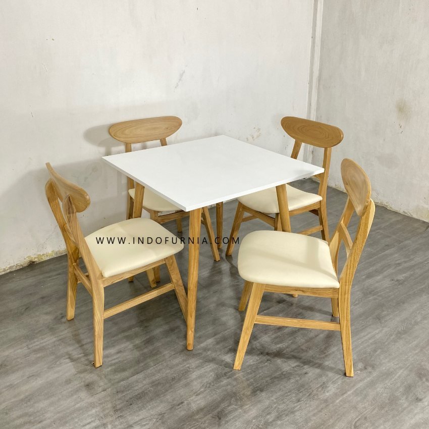 Set Meja 4 Kursi Cafe Ropan Ruang Makan Kecil Murah Kayu Jati 1 Set Meja 4 Kursi Cafe Ropan Ruang Makan Kecil Murah Kayu Jati