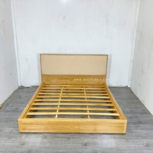 Tempat Tidur Minimalis Modern Jok Japandi Natural Kayu Jati